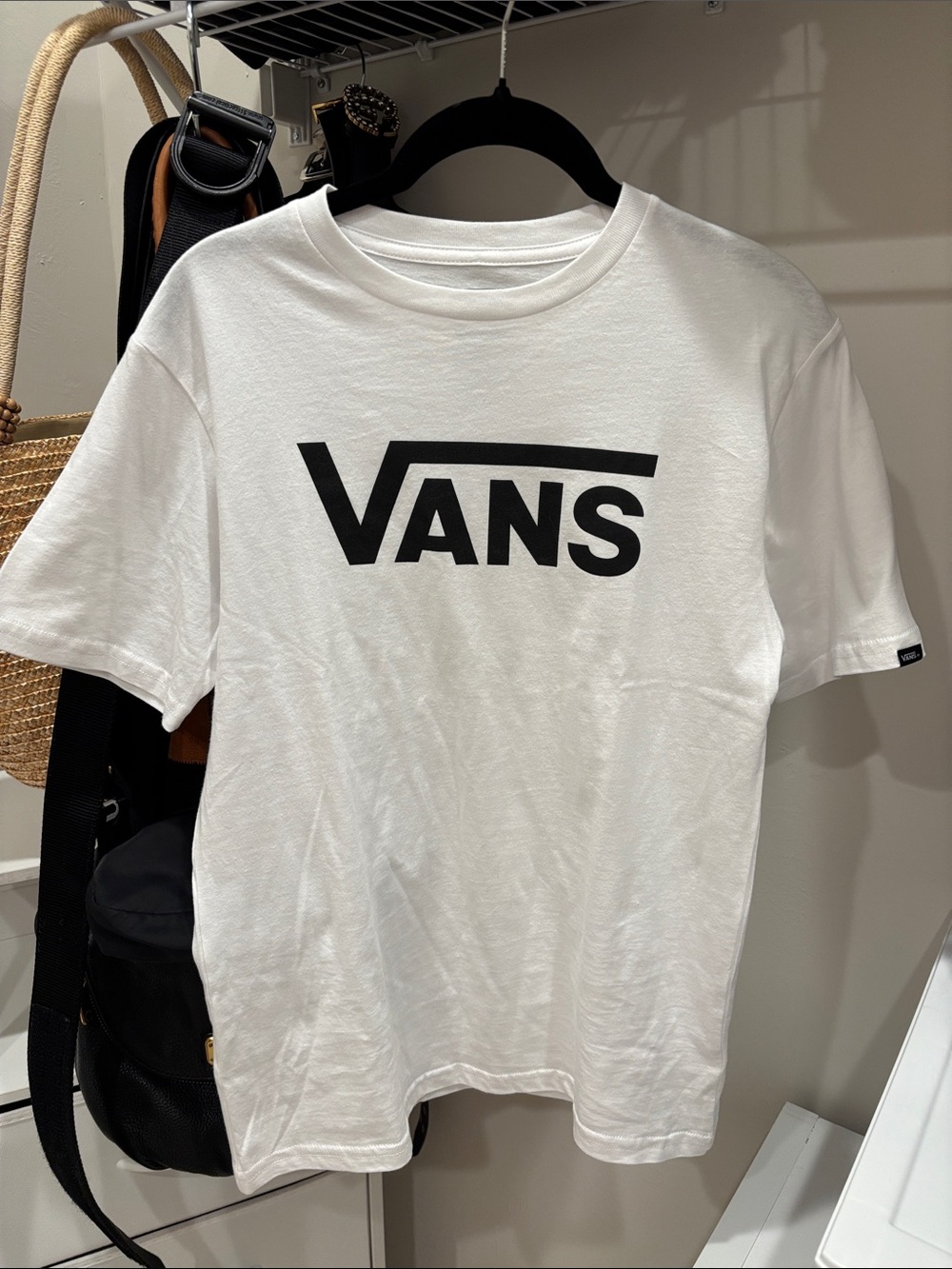 Vans White Tee with Black Logo